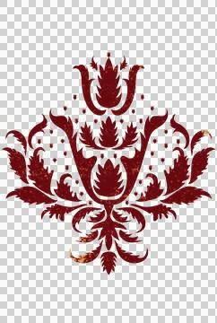 Traditional Russian pattern with stylized gradient and textured leaves arrang Stock Illustration