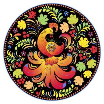 Traditional russian pattern.Khokhloma. Stock Illustration