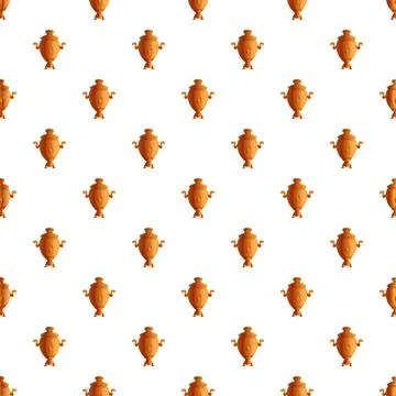 Traditional russian samovar seamless pattern vector illustration Stock Illustration
