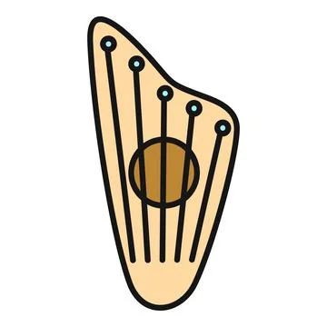 Traditional russian string instrument gusli flat icon Stock-Illustration