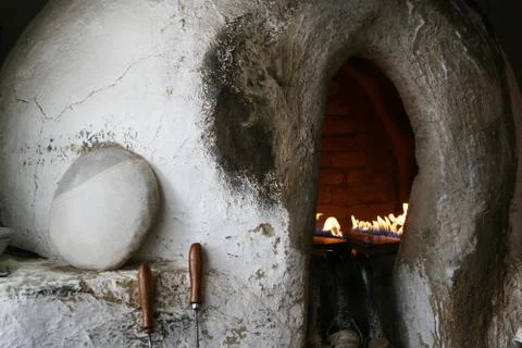 Traditional rustic oven for baking bread in Uzbekistan Stock Photos