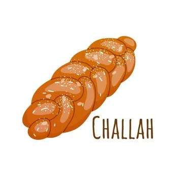 Traditional Sabbath bread challah.Vector illustration on white background Stock Illustration