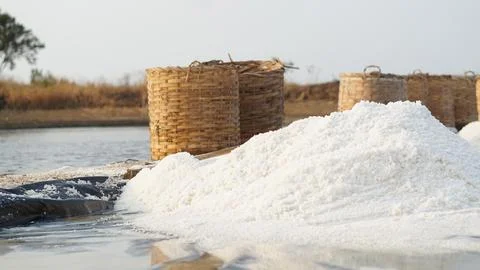 Traditional salt making Stock Photos