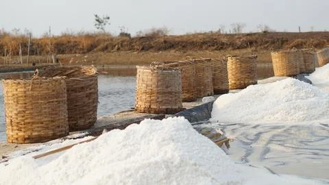 Traditional salt making Foto stock