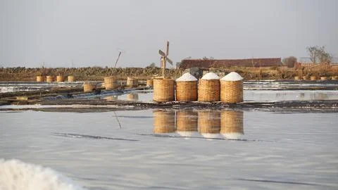 Traditional salt making Foto stock