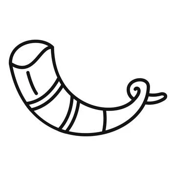Traditional scandinavian drinking horn with pattern for vikings Stock Illustration