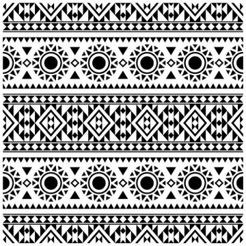 Traditional Seamless Ethnic Pattern background design in aztec, tribal, fabri Stock Illustration