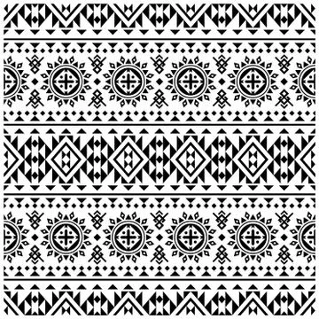 Traditional Seamless Ethnic Pattern background design in aztec, tribal, fabri Stock Illustration