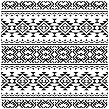 Traditional Seamless Ethnic Pattern background design in aztec, tribal, fabri Illustrazione stock