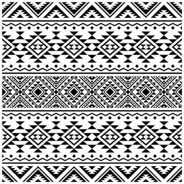 Traditional Seamless Ethnic Pattern background design in aztec, tribal, fabri Stock Illustration