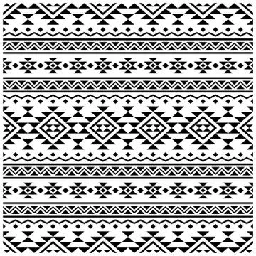 Traditional Seamless Ethnic Pattern background design in aztec, tribal, fabri Stock Illustration