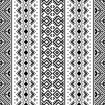 Traditional seamless ethnic pattern texture design vector in vertical style Stock Illustration