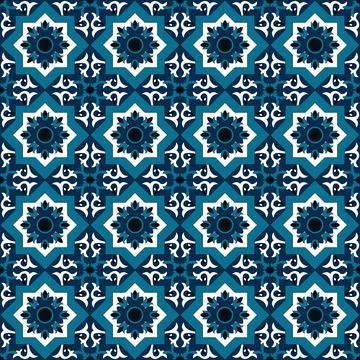 Traditional seamless tile pattern with mexican talavera pattern Stock Illustration