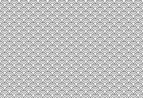 Traditional seamless wave pattern inspired by Asian art, perfect for backgrou Illustrazione stock