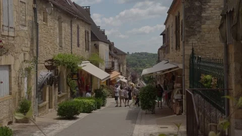 Traditional shops in Domme Stock Footage 293201759