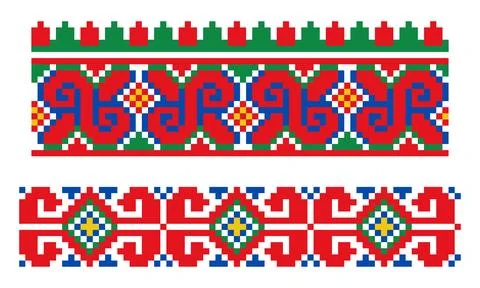 Traditional Slavic Infinity Border Patterns 스톡 일러스트