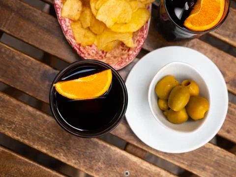 Traditional spanish appetizer Vermouth Stock Photos