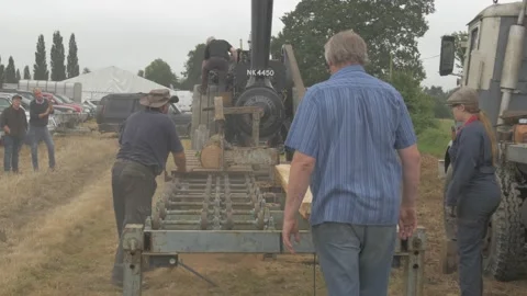 Traditional Steam Driven Traction Engine Stock Footage 162051712