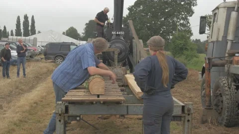Traditional Steam Driven Traction Engine Stock Footage 162051726