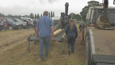 Traditional Steam Driven Traction Engine Stock Footage 162052270