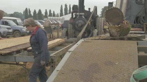 Traditional Steam Driven Traction Engine Stock Footage 162055427