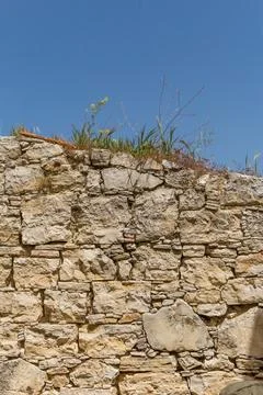 Traditional stone architectural elements along a street in Lofou village, Cyp Stock Photos
