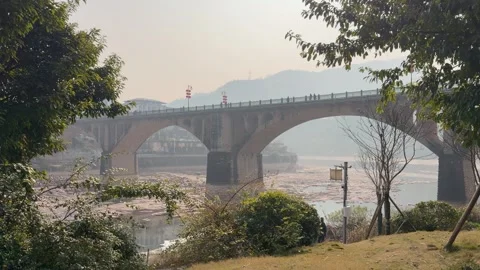 Traditional Stone Bridge Overcast Sky 動画素材 337860944