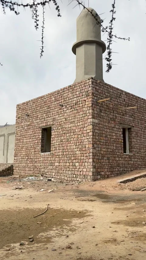 Traditional Stone Mosque Under Construction Vídeo Stock 338263936