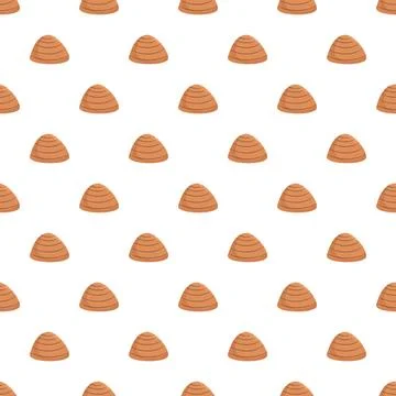 Traditional straw beehive patterns repeating on white background Stock Illustration
