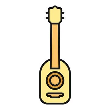 Traditional string instrument flat color vector icon Stock Illustration