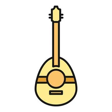 Traditional string instrument playing folk music sound Stock Illustration