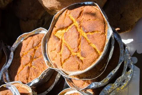 Traditional style bread of corn flour 스톡 사진