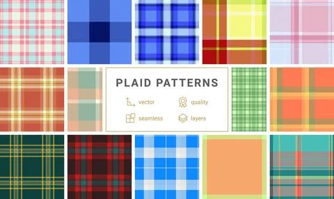 Traditional style plaid seamless pattern in vector. Classic tartan backgrou.. イラスト素材