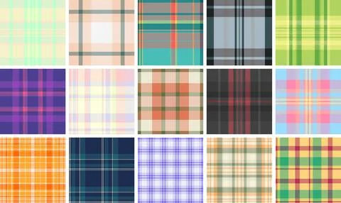 Traditional style plaid seamless pattern in vector. Classic tartan background 스톡 일러스트