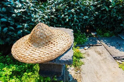Traditional style Tea farmers hat Stock Photos