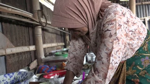 Traditional Sumatra Spice Prep in Kitchen Stock Footage 345710348