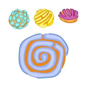 Traditional sweet bread pastry shell dessert vector 스톡 일러스트