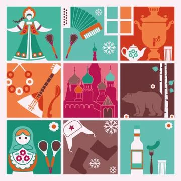 Traditional symbols of Russia Stock Illustration