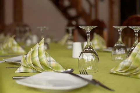 Traditional table setting Stock Photos