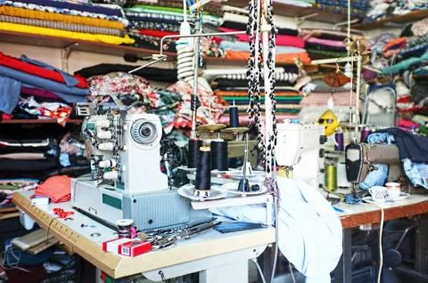 Traditional tailor workshop Stock Photos