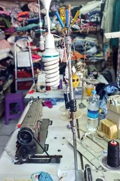 Traditional tailor workshop Stock Photos