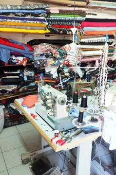 Traditional tailor workshop Stock Photos