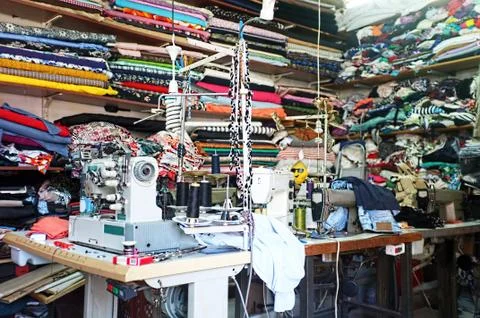 Traditional tailor workshop Stock Photos