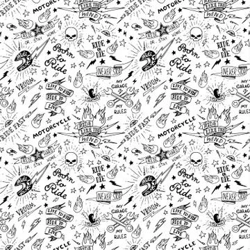 Traditional tattoo biker pattern Illustrazione stock