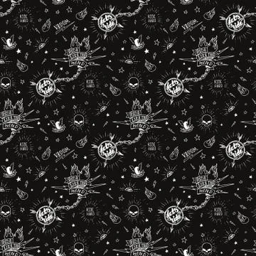 Traditional tattoo biker pattern Stock Illustration