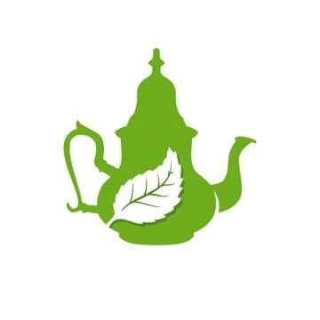 Traditional tea brewing with negative space tea leaves vector icon Stock Illustration