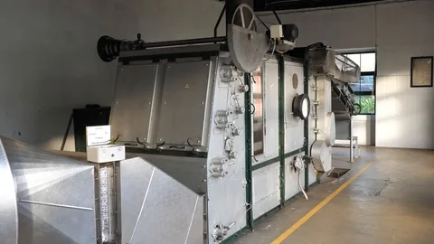 Traditional Tea Leaf Drying Machine at Cha Gorreana Production Factory Stock Footage 90519301
