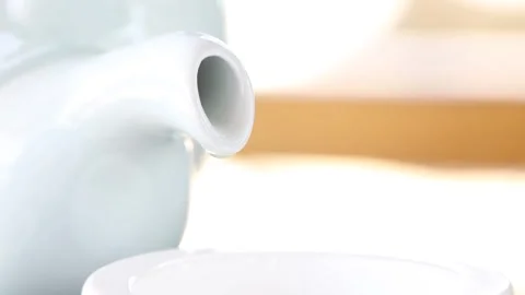 Traditional tea table, tea pot on table 스톡 동영상 306040521