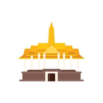 Traditional temple building showing eastern architecture Ilustración de archivo