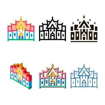 Traditional thai building icon thin line modern vector Ilustración de archivo